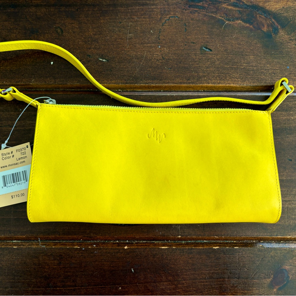 Monsac clutch purse in canary yellow NWT